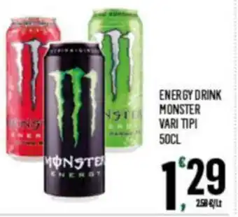 Despar ENERGY DRINK MONSTER VARI TIPI 50CL offerta