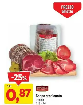 DPiù Salumeria del corso Coppa Stagionata Trancio offerta