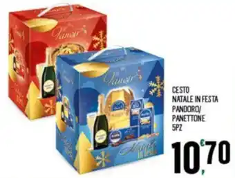 Despar CESTO NATALE IN FESTA PANDORO/ PANETTONE 5PZ offerta