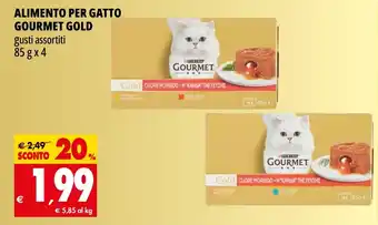 Tigros ALIMENTO PER GATTO GOURMET GOLD gusti assortiti 85 g x 4 offerta