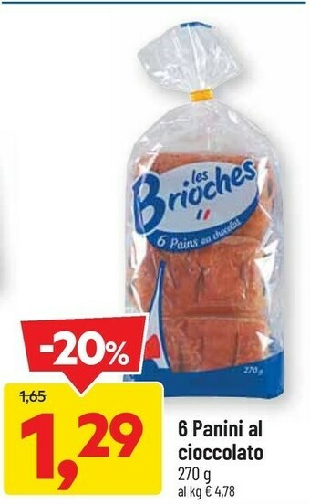DPiù 6 Panini Al Cioccolato offerta
