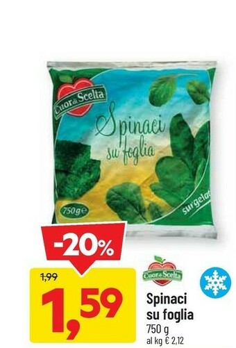 DPiù Cuori Di Scelta Spinaci Su Foglia offerta