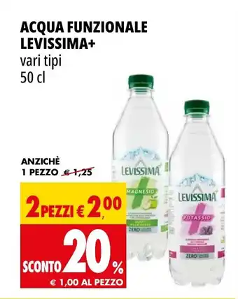 Tigros ACQUA FUNZIONALE LEVISSIMA+ vari tipi 50 cl offerta