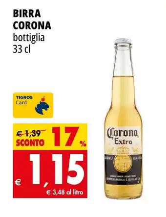 Tigros BIRRA CORONA bottiglia 33 cl offerta