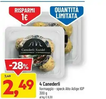 DPiù 4 Cenederli Formaggio offerta