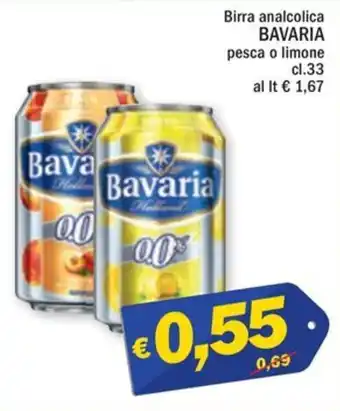 Ard Discount Birra analcolica BAVARIA pesca o limone cl.33 offerta