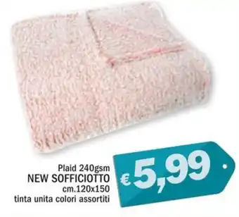 Plaid 240gsm NEW SOFFICIOTTO cm 12x150 tinta unita colori assortiti