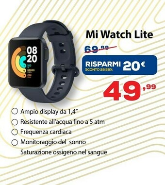 Euronics Xiaomi Mi Watch Lite offerta