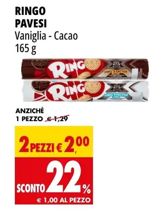 Tigros RINGO PAVESI Vaniglia - Cacao 165 g offerta