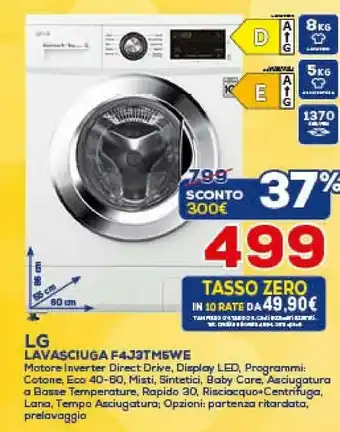 Euronics LG F4J3TMSWE Lavasciuga offerta