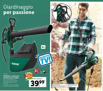 Lidl Parkside Soffiatore offerta