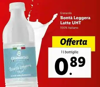 Lidl Granarolo Bontà Leggera Latte Uht offerta