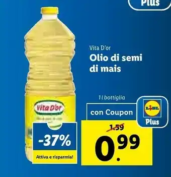 Lidl Vita d'or Olio Di Semi Di Mais Cornoil 1000 G(ml) offerta