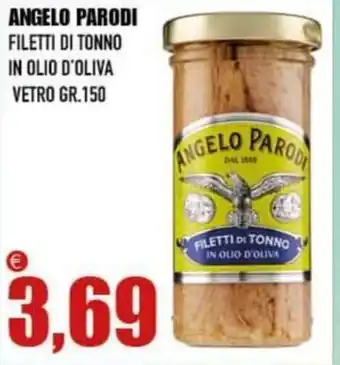 ANGELO PARODI FILETTI DI TONNO IN OLIO D'OLIVA VETRO GR.150