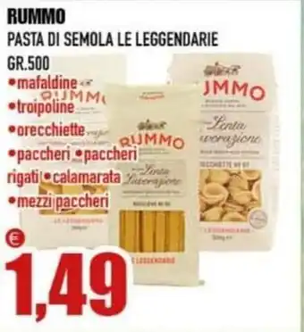 RUMMO PASTA DI SEMOLA LE LEGGENDARIE GR. 500