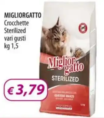 Acqua & Sapone MIGLIORGATTO Crocchette Sterilized vari gusti kg 1,5 offerta