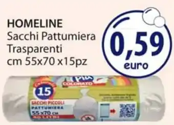 Acqua & Sapone HOMELINE Sacchi Pattumiera Trasparenti cm 55x70x15pz offerta