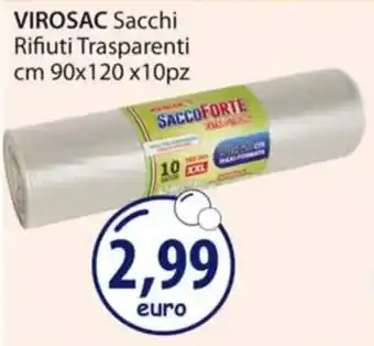 Acqua & Sapone VIROSAC Sacchi Rifiuti Trasparenti cm 90x120 x10pz offerta