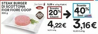 Coop Coop Steak Burger Di Scottona Fior Fiore offerta