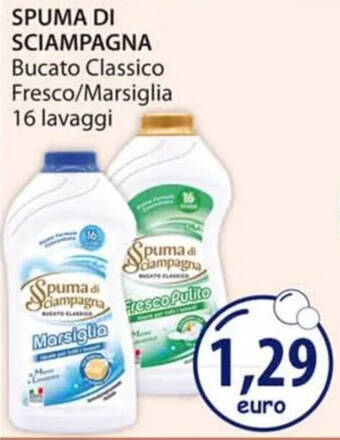 Acqua & Sapone SPUMA DI SCIAMPAGNA Bucato Classico Fresco/Marsiglia 16 lavaggi offerta