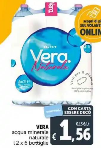 VERA acqua minerale naturale l 2 x 6 bottiglie