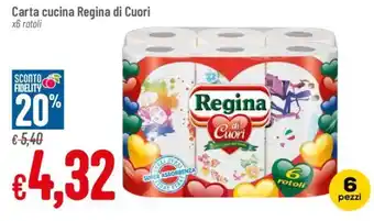 Pan Carta cucina Regina di Cuori x6 rotoli offerta