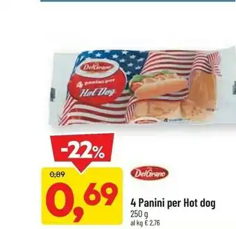 DPiù Del Grano 4 Panini Per Hot Dog offerta