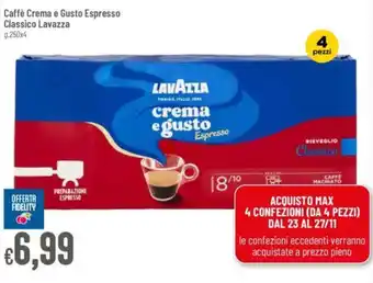 Pan Caffè Crema e Gusto Espresso Classico Lavazza g.250x4 offerta