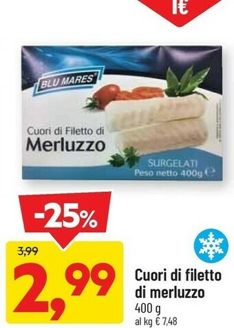 DPiù Blu mares Cuori Di Filetto Di Merluzzo offerta