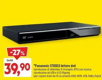 DPiù Panasonic S70OEG Lettore Dvd offerta