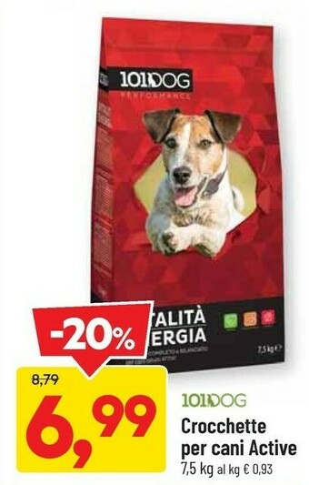 DPiù 101Dog Crocchette Per Cani Active offerta