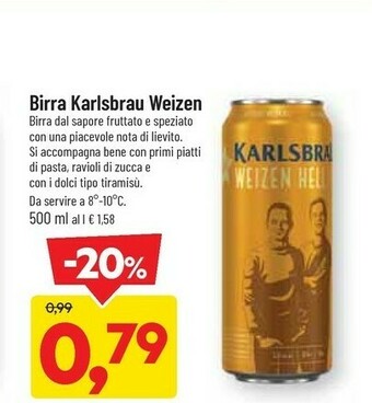 DPiù Karlsbrau Birra Weizen 500 Ml offerta