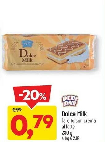 DPiù Delyday Dolce Milk Farcito Con Crema Al Latte offerta