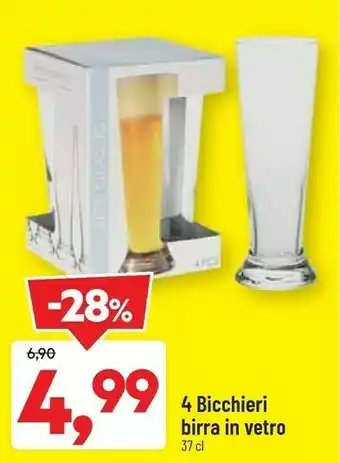 DPiù Dpiu 4 Bicchieri Birra In Vetro offerta