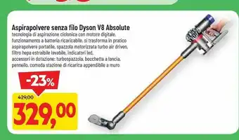 DPiù Dyson V8 Absolute Senza Sacchetto Nichel, Giallo offerta