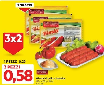 DPiù Salumeria del corso Wurstel Di Pollo E Tacchino offerta