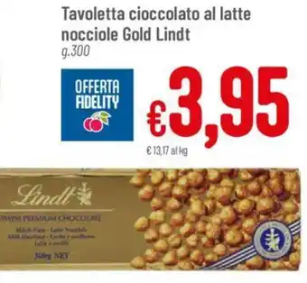 Tavoletta cioccolato al latte nocciole Gold Lindt g.300