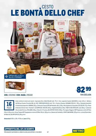 Metro CESTO LE BONTÀ DELLO CHEF offerta