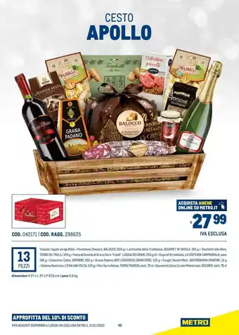 Metro CESTO APOLLO offerta