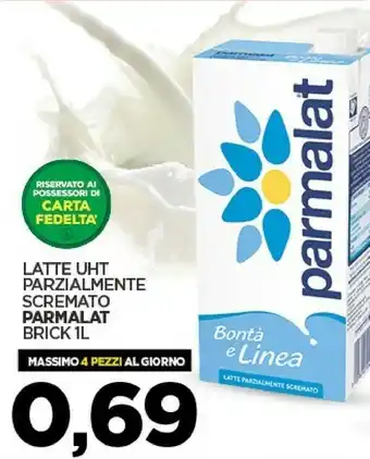 Despar Parmalat Latte Parzialmente Scremato UHT 1000 G(ml) offerta