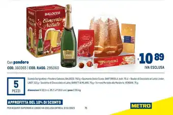 Metro STRENNA CONCERTO DI NATALE Con pandoro offerta