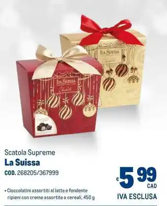 Metro Scatola Supreme La Suissa offerta