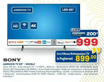 Euronics Sony 65X81J offerta
