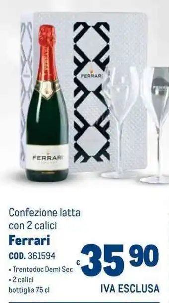 Confezione latta con 2 calici Ferrari
