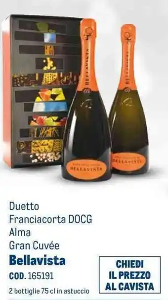 Metro Duetto Franciacorta DOCG Alma Gran Cuvée Bellavista offerta
