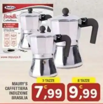 Maury's MAURY'S CAFFETTIERA INDUZIONE BRASILIA 3 TAZZE offerta