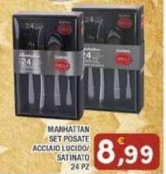 Maury's MANHATTAN SET POSATE ACCIAIO LUCIDO SATINATO 24 PZ offerta