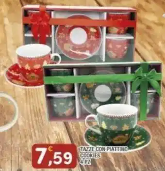 Maury's TAZZE CON PIATTINO COOKIES 4PZ offerta