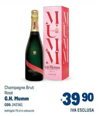 Metro Champagne Brut Rosé G.H. Mumm offerta