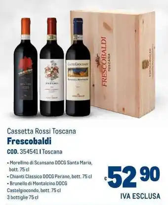 Metro Cassetta Rossi Toscana Frescobaldi offerta